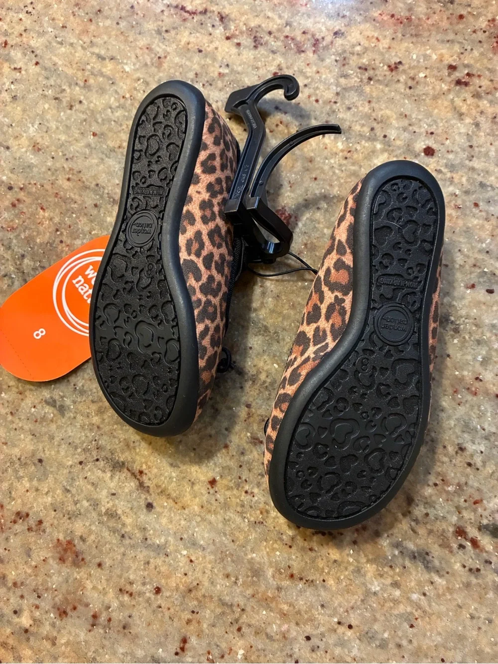 Wonder Nation Girls' Leopard Print Mary Jane Flats - Brown, Size 8, NWT
